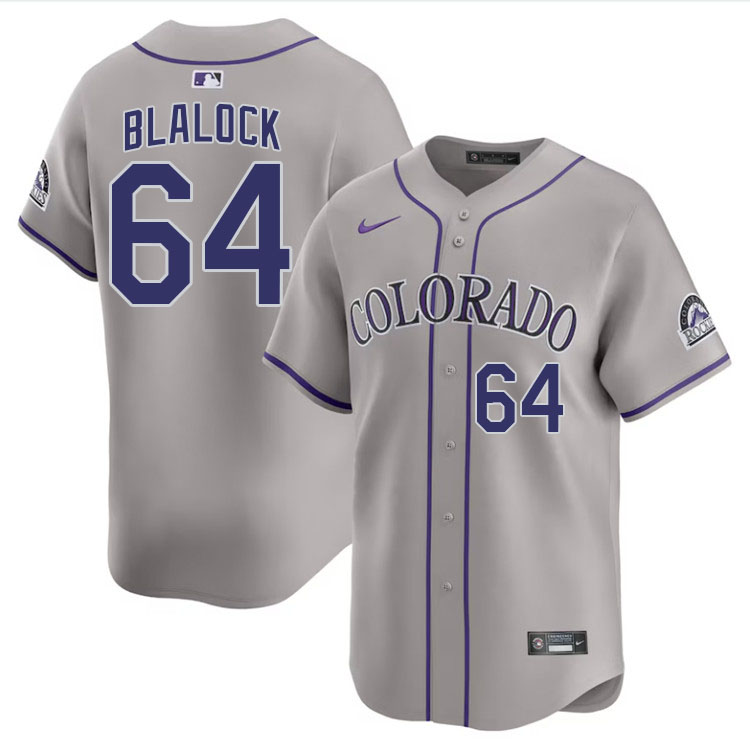 Bradley Blalock Colorado Rockies Jersey,Uniforms,Gears Stitched-Gray